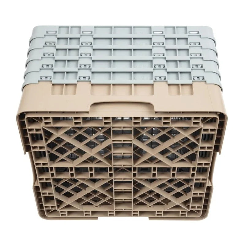 Cambro Panier de lavage pour verres beige avec 36 compartiments hauteur de verre max 25,7cm
