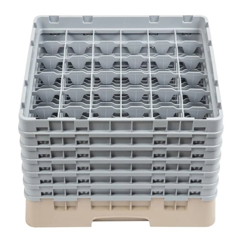 Cambro Panier de lavage pour verres beige avec 36 compartiments hauteur de verre max 29,8cm