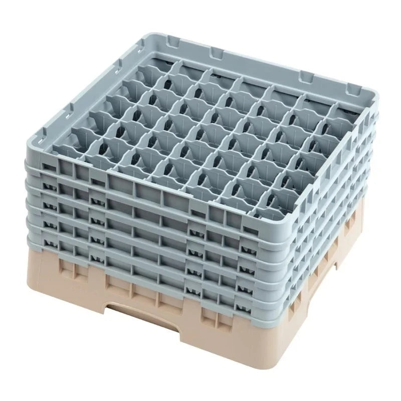 Cambro Panier de lavage pour verres beige avec 49 compartiments hauteur de verre max 25,7cm
