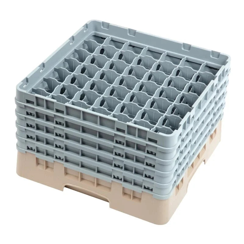 Cambro Panier de lavage pour verres beige avec 49 compartiments hauteur de verre max 25,7cm