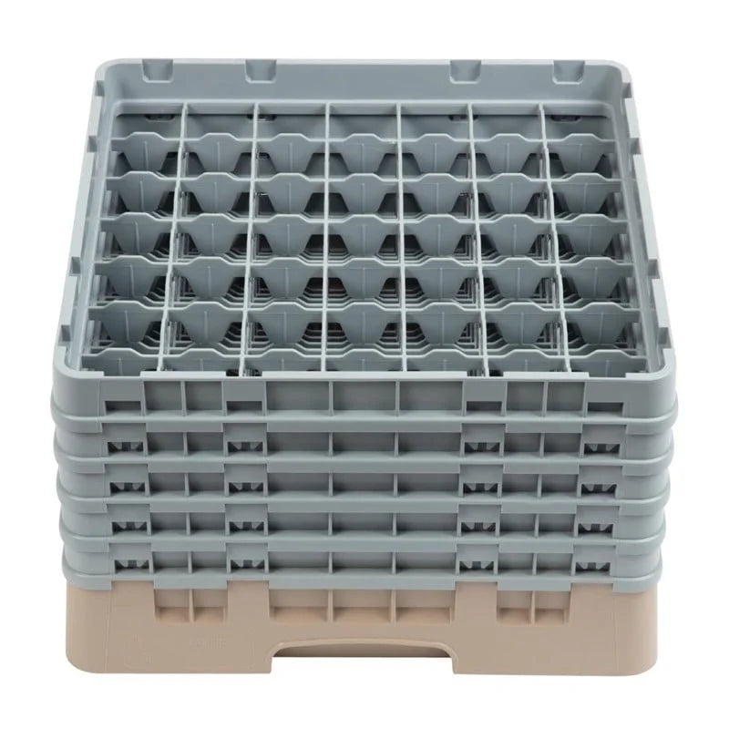 Cambro Panier de lavage pour verres beige avec 49 compartiments hauteur de verre max 25,7cm
