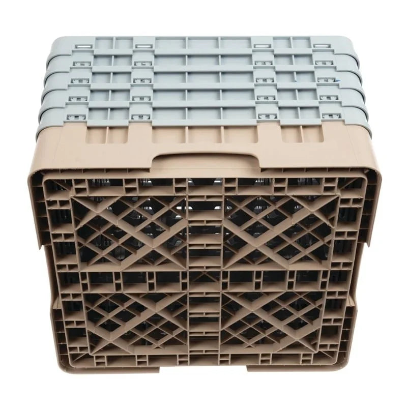 Cambro Panier de lavage pour verres beige avec 49 compartiments hauteur de verre max 25,7cm
