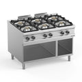 Cuisinière à gaz Série 900 - 120/90 avec soubassement ouvert - 6 feux - 54 kW