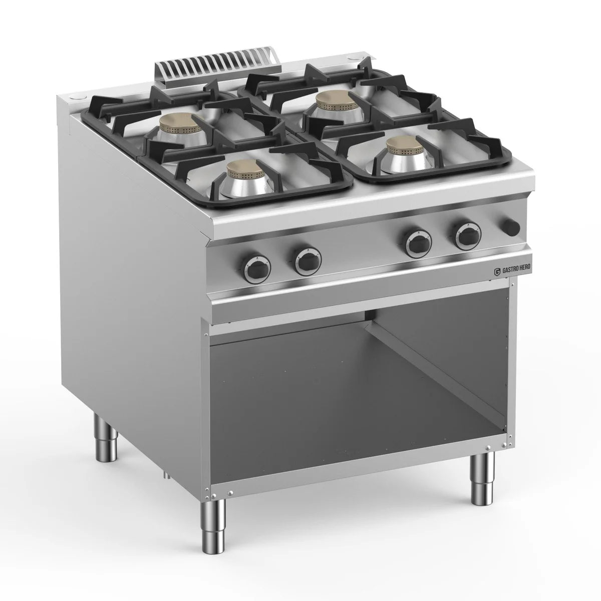 Cuisinière à gaz Série 900 - 80/90 avec soubassement ouvert - 4 feux - 36 kW