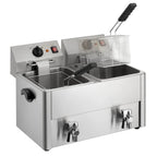 Friteuse électrique double ECO 10+10 litres avec robinet de vidange