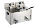 Friteuse électrique double ECO 10+10 litres avec robinet de vidange