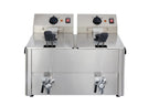 Friteuse électrique double ECO 10+10 litres avec robinet de vidange