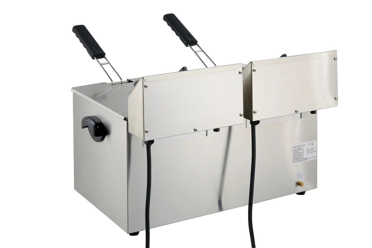 Friteuse électrique double ECO 10+10 litres avec robinet de vidange