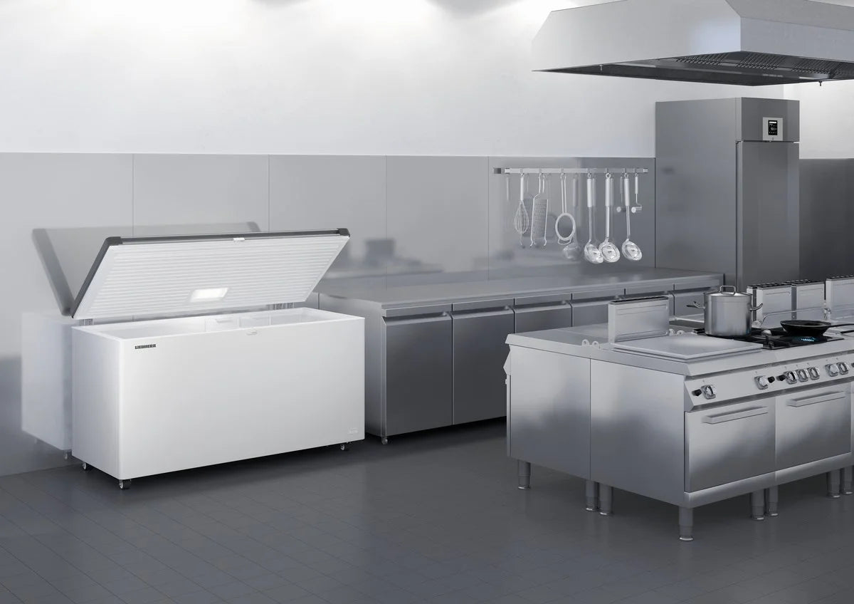 Liebherr coffre congélateur EFL 4656 blanc avec couvercle en acier inoxydable