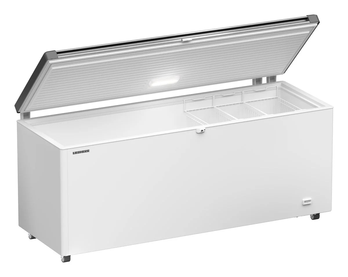 Liebherr coffre congélateur EFL 6056 blanc avec couvercle en acier inoxydable