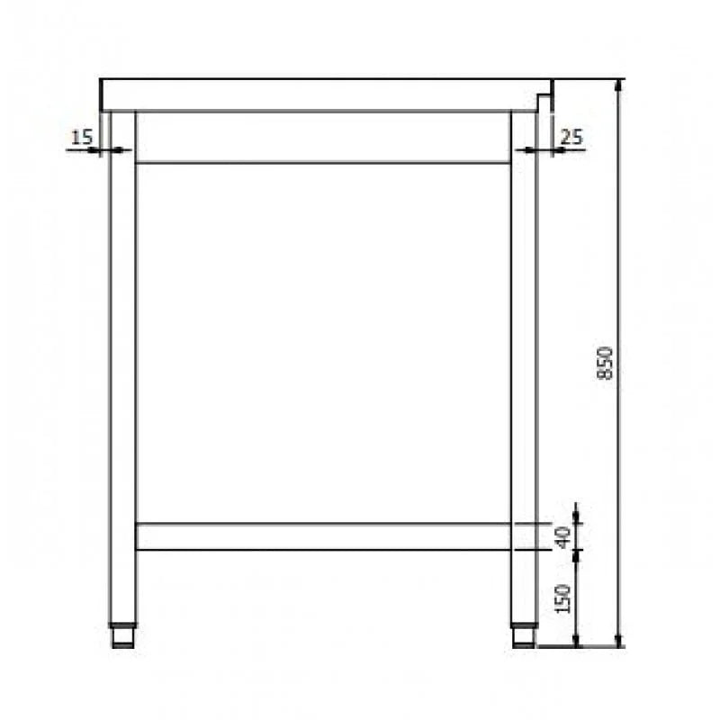 Table de sortie PROFI 1400 x 700 gauche