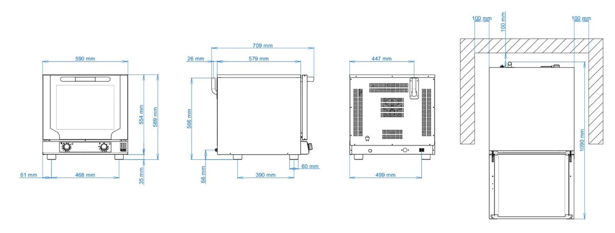 Tecnoeka Four à chaleur tournante électrique EKF 423 P