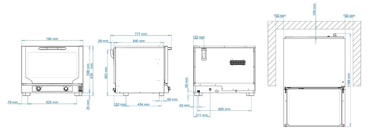 Tecnoeka Four à chaleur tournante électrique 600x400 mm