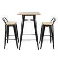 Table de bar bistro Bolero avec plateau en bois noir