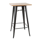 Table de bar bistro Bolero avec plateau en bois noir