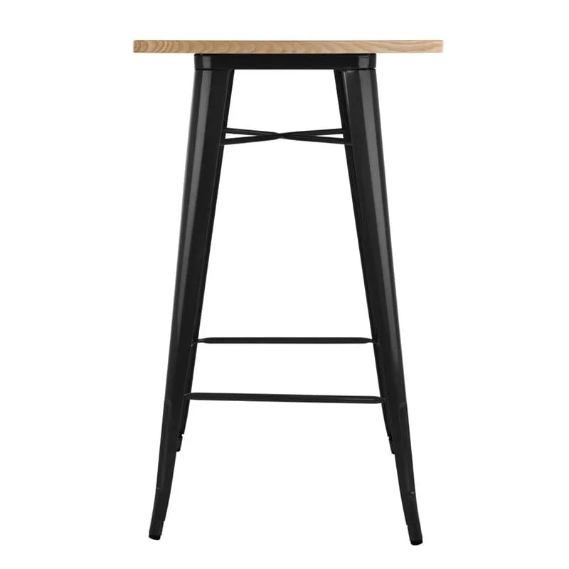Table de bar bistro Bolero avec plateau en bois noir