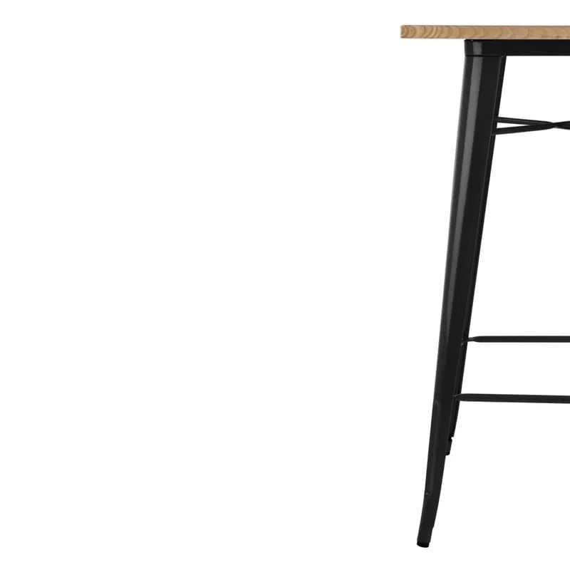 Table de bar bistro Bolero avec plateau en bois noir