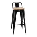 Bolero Bistro tabouret de bar haut avec assise en bois noir, 4 pièces