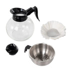 Machine à café filtre ECO 2 litres noire avec verseuse en verre incluse, 100 tasses/heure, machine à café professionnelle