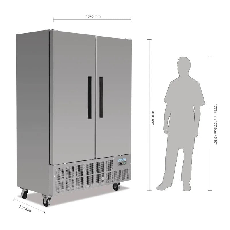 Armoire de congélation Polar Série G Slimline inox 960L