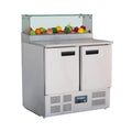 Polar G-Series Table à pizza réfrigérée 2 portes avec vitrine réfrigérée 256L
