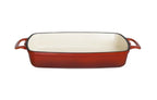 Vogue plat à gratin rectangulaire en fonte rouge grand