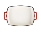 Vogue plat à gratin rectangulaire en fonte rouge grand
