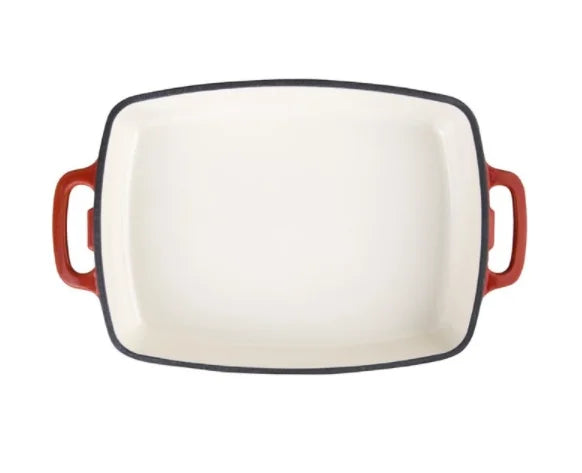 Vogue plat à gratin rectangulaire en fonte rouge grand