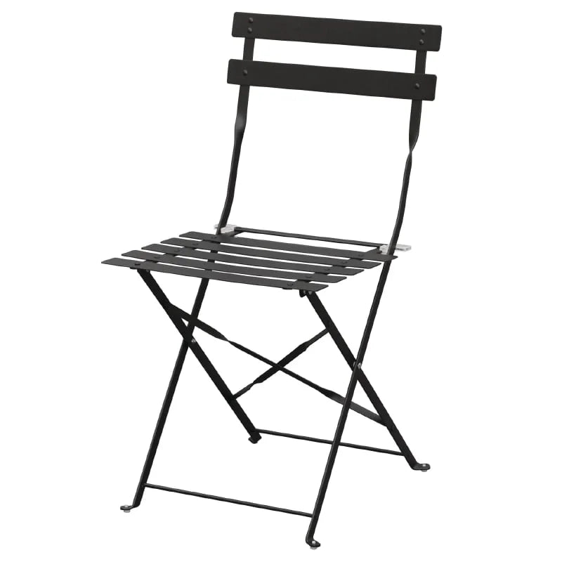 Chaises en acier Bolero noires pliantes - 2 pièces