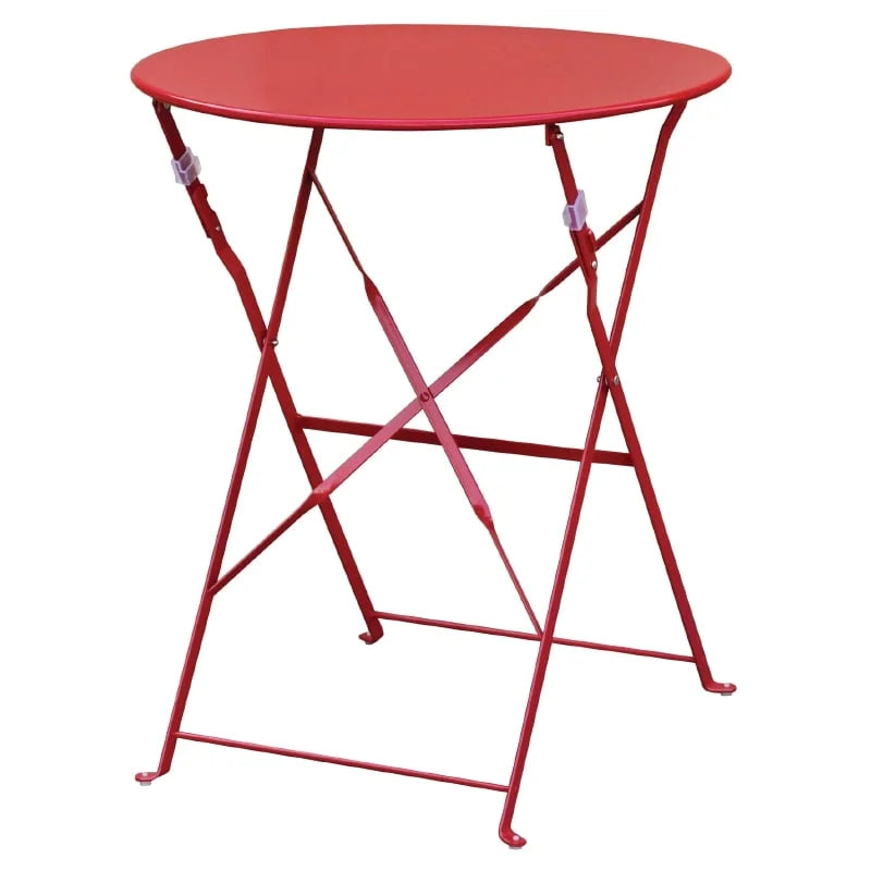 Table de terrasse Bolero Ø600 mm, acier rouge, pliante