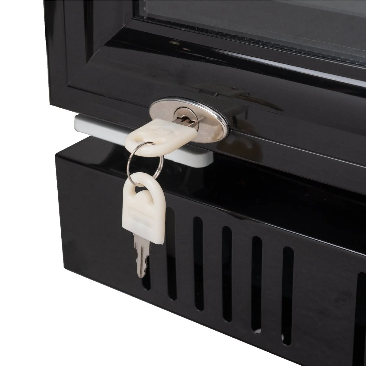 Armoire à boissons GK-360BB, volume utile 360 Litres, 4 clayettes réglables, éclairage intérieur, verrouillable, noir
