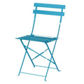 Chaises en acier Bolero bleu azur pliantes - 2 pièces