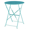 Table de terrasse Bolero Ø600 mm, acier bleu azur, pliante