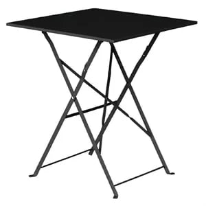 Table de terrasse Bolero 600x600 mm, acier noir, pliante