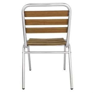 Chaises Bolero empilables en aluminium et bois de frêne - 4 pièces