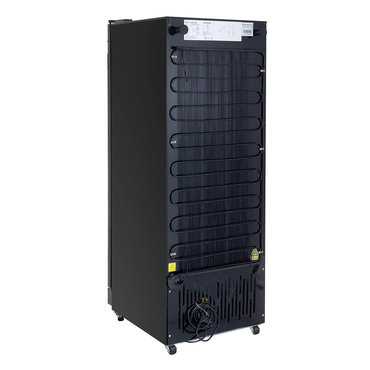 Armoire à boissons GKS-230, volume utile 230 litres, 4 clayettes réglables, éclairage intérieur, verrouillable, noir