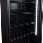 Armoire à boissons GKS-230, volume utile 230 litres, 4 clayettes réglables, éclairage intérieur, verrouillable, noir