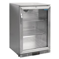 Arrière-bar réfrigéré en inox Polar Série G avec porte battante 138 L