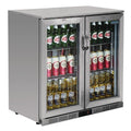 Arrière-bar réfrigéré en inox Polar Série G avec 2 portes battantes 208 L