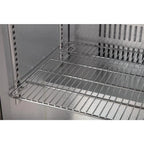 Arrière-bar réfrigéré en inox Polar Série G avec 2 portes battantes 208 L