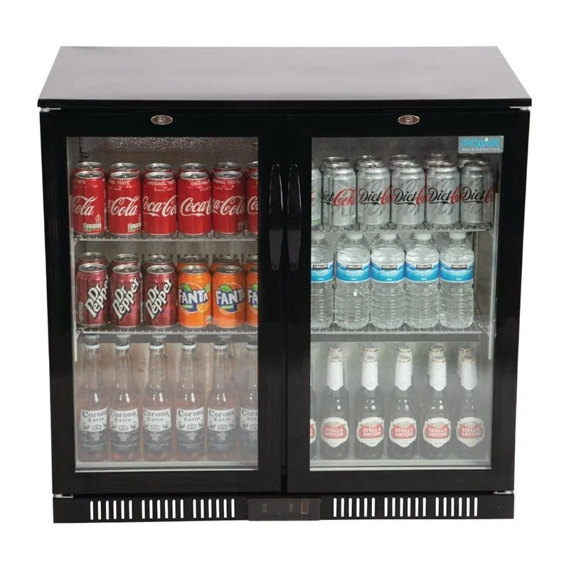 Arrière-bar réfrigéré Polar Série G 2 portes abattantes, 198 L