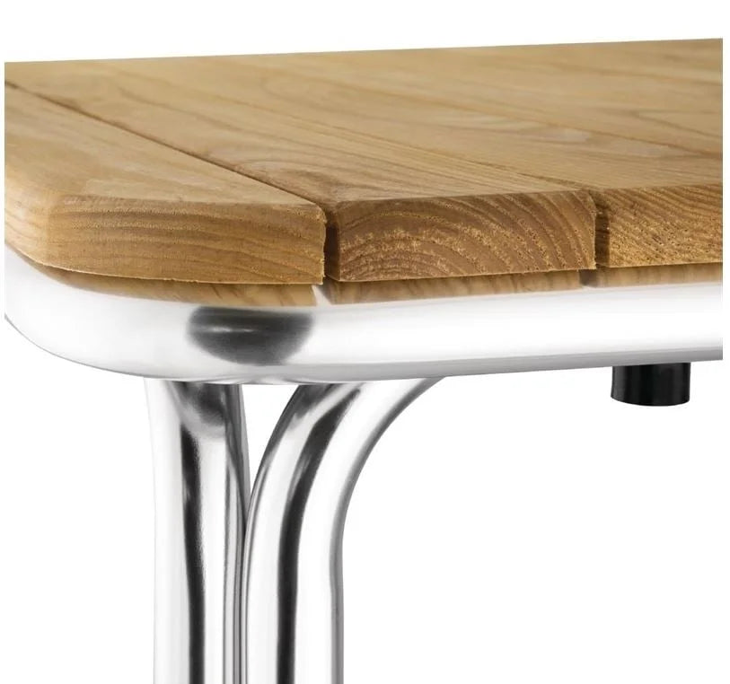 Table de terrasse Bolero 700 x 700 mm frêne, 4 pieds