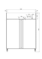 Armoire de congélation ECO 1400 GN 2/1 Monobloc, volume utile 1350 litres, 6 grilles réglables, construction robuste, inox