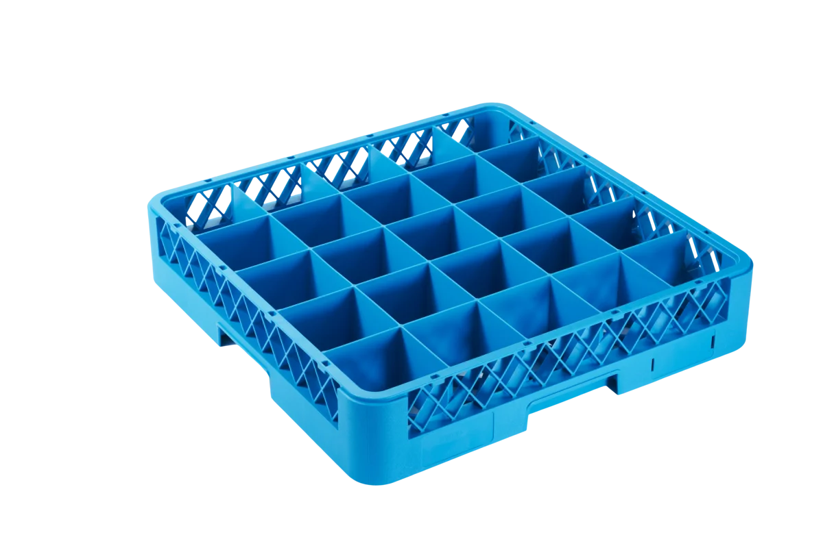 Panier de lavage 500x500 mm 25 compartiments 89x89 mm, bleu