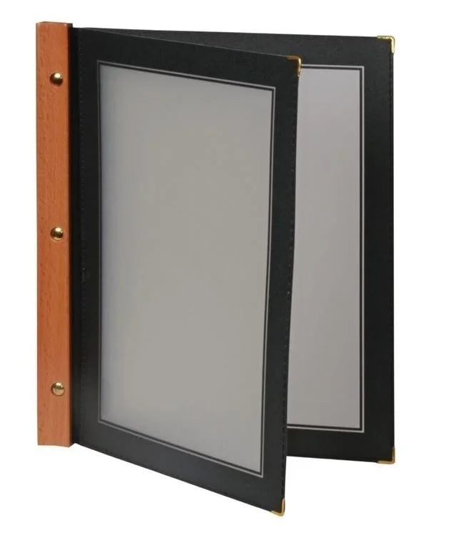 Porte-menu Securit en bois A4 noir