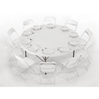 Table pliante ronde Bolero blanche 183cm