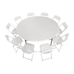 Table pliante ronde Bolero blanche 183cm