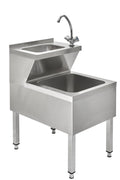 Combinaison lavabo et bac de vidange Basic 2, robinet d’eau froide et chaude