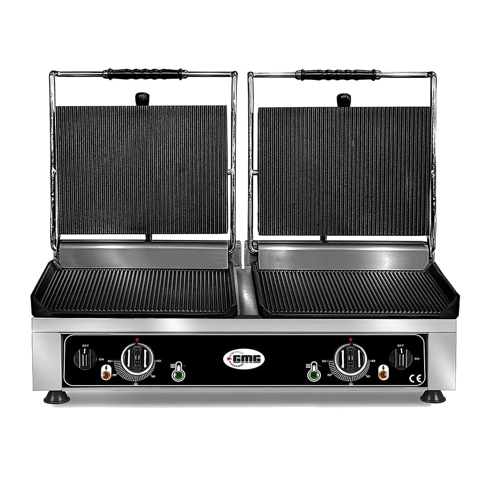 GMG grill à contact / grill à panini KG2735DE 2 x 36x27 rainuré