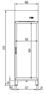 Armoire réfrigérée professionnelle Profi 700 GN 2/1 Superior - avec porte vitrée